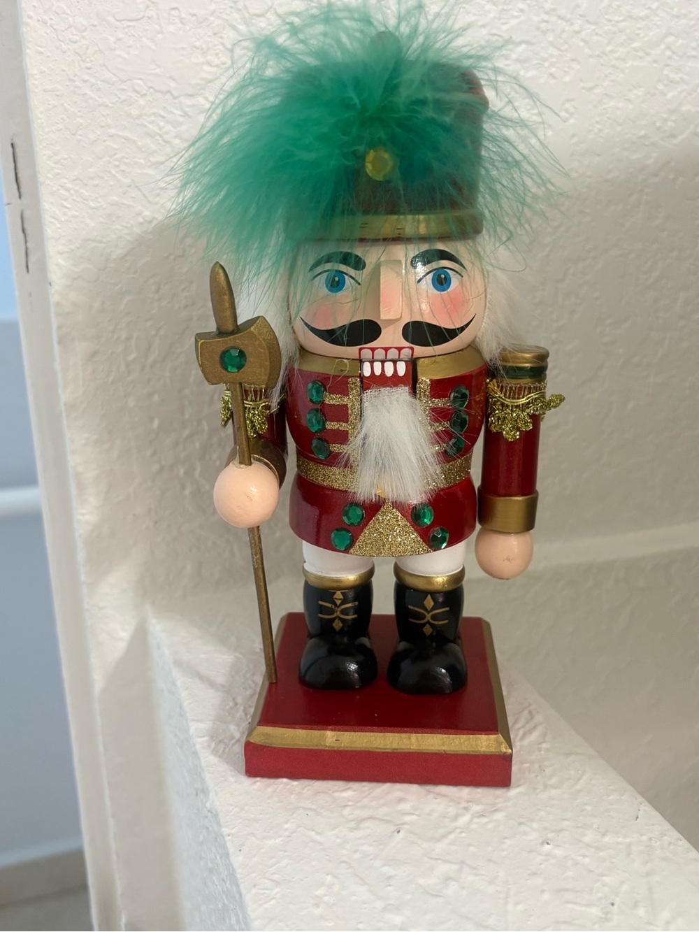 Festive Red and Green Nutcracker Holiday Decor
